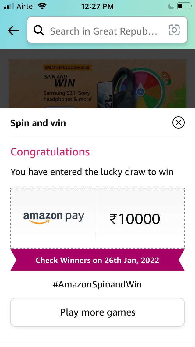 vipulsingh654's tweet photo. #AmazonGreatRepublicDaySale #Amazon #AmazonSpinandWin https://t.co/LRSl4tArnj
