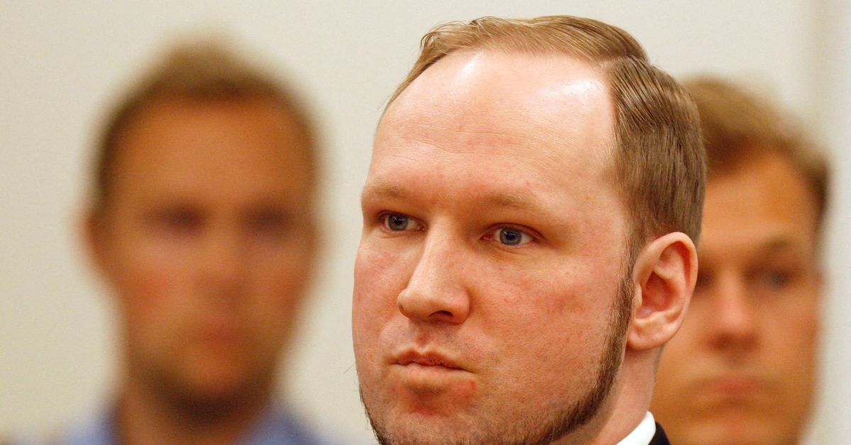 Reuters's tweet photo. Norwegian killer Breivik begins parole hearing with Nazi salute https://t.co/Sx3lw4JDfx https://t.co/9z4kFOUuwu