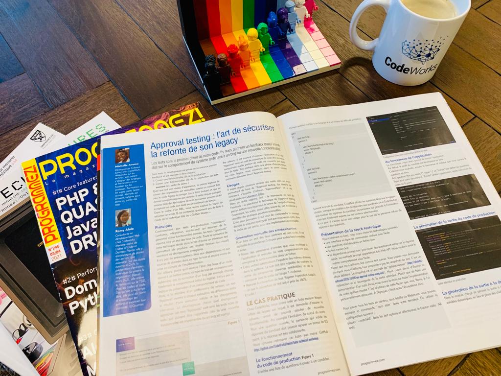 CodeWorksParis's tweet photo. 🗞 Retrouvez "Approval #testing : l'art de sécuriser la refonte de son #legacy " par @michelle_avomo &amp; @Goumies dans le numéro 100% Développeuses de @progmag !
Bravo à toutes les 2 pour ce beau travail 💫
#womenintech #developpement #securite #codeworks
@francoistonic https://t.co/I5YrhWq4IQ