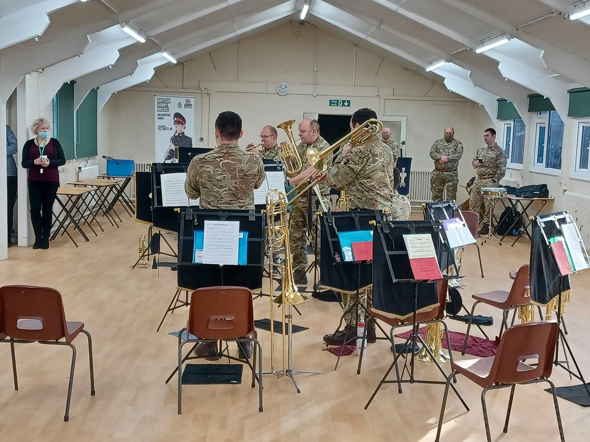 Wow! Amazing to hear the Prince of Wales' Regimental band @Corpsarmymusic #BritishArmyMusic who are in the school all day today