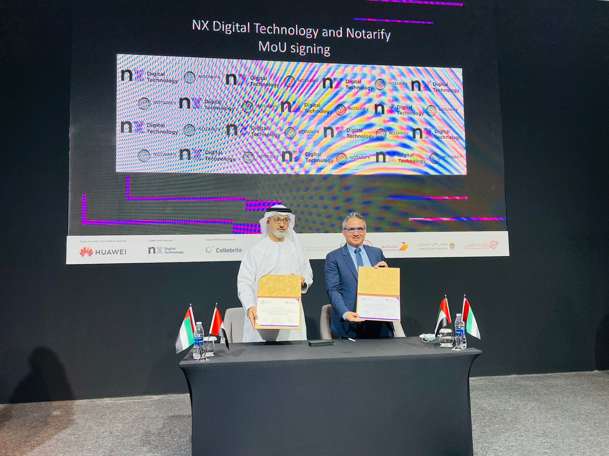 IntersecExpo's tweet image. 🎙Happening Now: MoU signing ceremony at #CybersecurityLab at #intersecexpo. 

The MoU was signed between nx Digital Technology and RealTyme, Commvault, Voyager Labs and finally Notarify.
