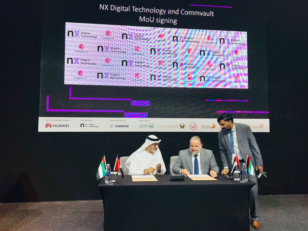 IntersecExpo's tweet image. 🎙Happening Now: MoU signing ceremony at #CybersecurityLab at #intersecexpo. 

The MoU was signed between nx Digital Technology and RealTyme, Commvault, Voyager Labs and finally Notarify.