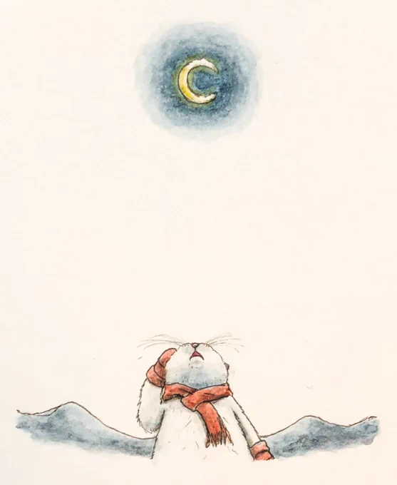 『寒い夜は月も凍る🌙⛄️』

この場所から見る月は
寒い夜によく凍る
だから誰にも内緒だよ

#イラスト  #水彩 