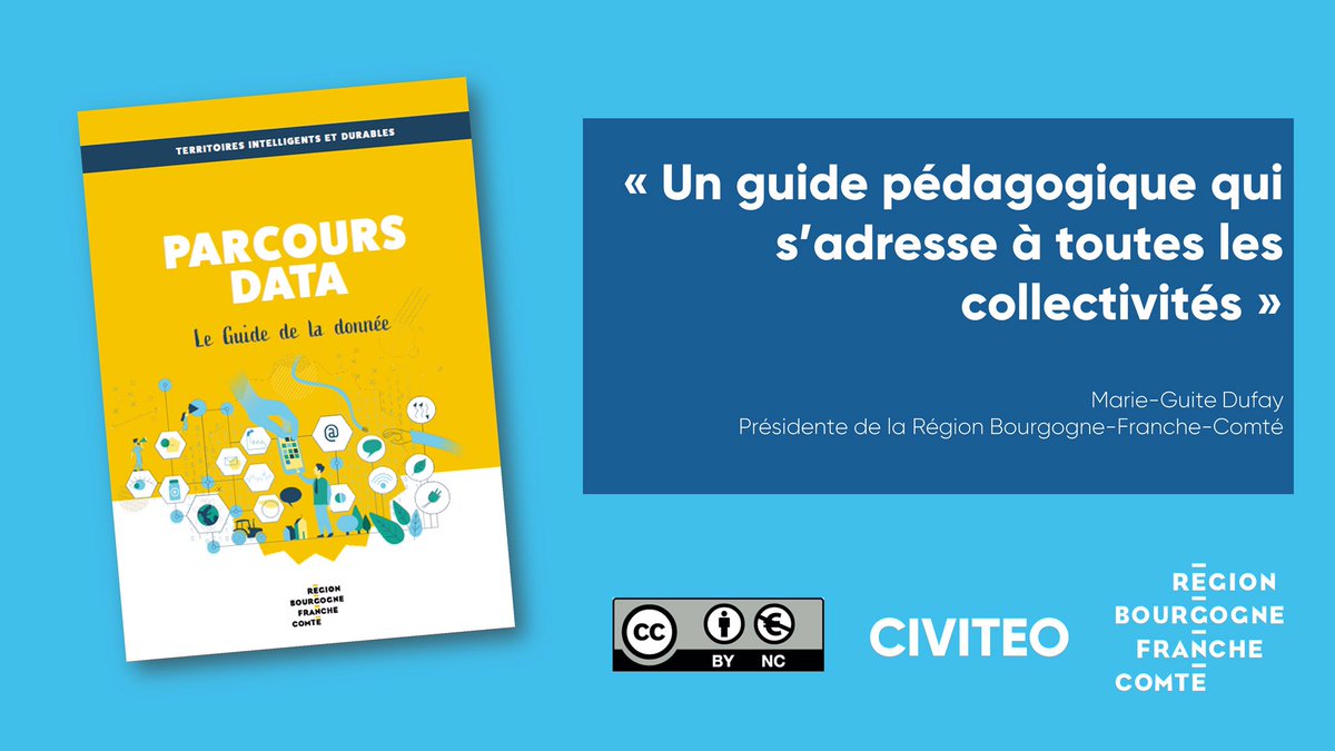jacquespriol's tweet photo. Quel plaisir de vous présenter le GUIDE DE LA DATA conçu par @Civiteo_CS pour le compte de la région @bfc_region ! 

Ce guide est destiné à tous les territoires, y compris les territoires ruraux. 

Disponible gratuitement en licence CC BY NC 👉🏻 https://t.co/wpsCQ5nXWo https://t.co/idzzGvIMQF