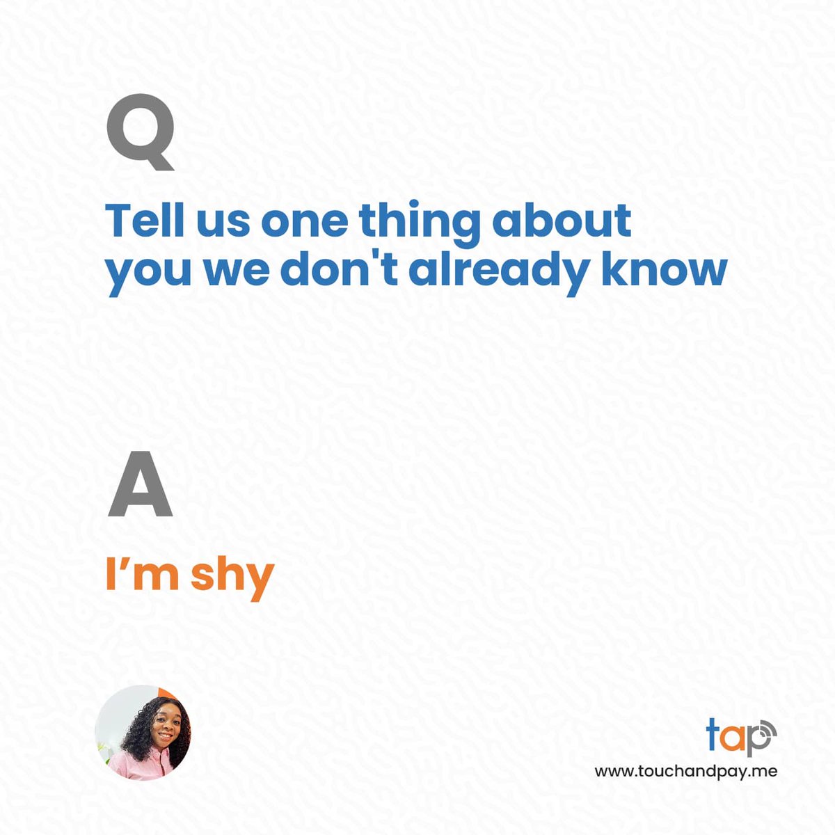 touchandpayme's tweet photo. Meet Precious Uba (@porsvhe_): Operations Manager at Touch and Pay
.
I'm not so sure about the last slide 👀🤭🤭🤭🤭😏
.
.
#touchandpay #humansoftap #touchandpayme https://t.co/3W5FluM5jp