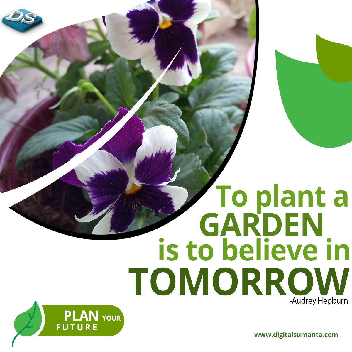 To plant a garden is to believe in tomorrow.
-Audrey Hepburn