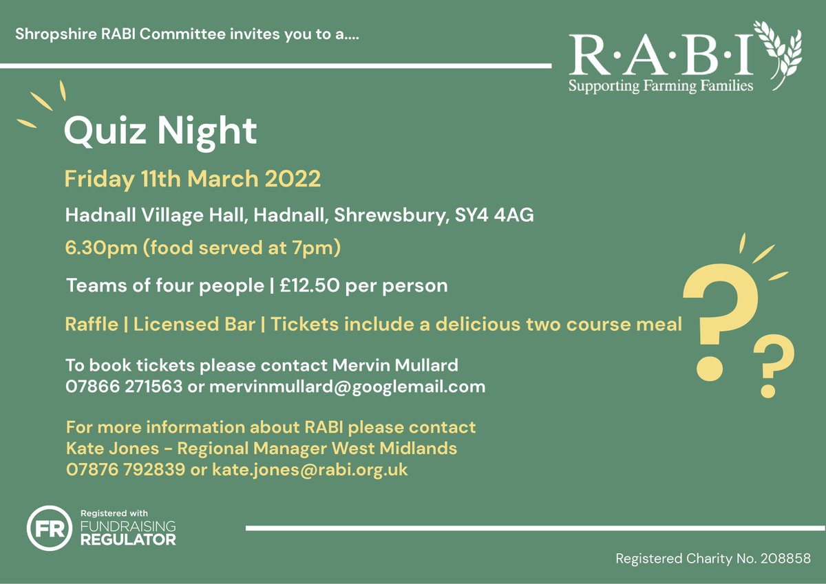 RABIWestMids's tweet photo. Quiz night is back raising funds for @RABIcharity #Quiz #Shropshire #Hadnall https://t.co/DNgtag0PhD