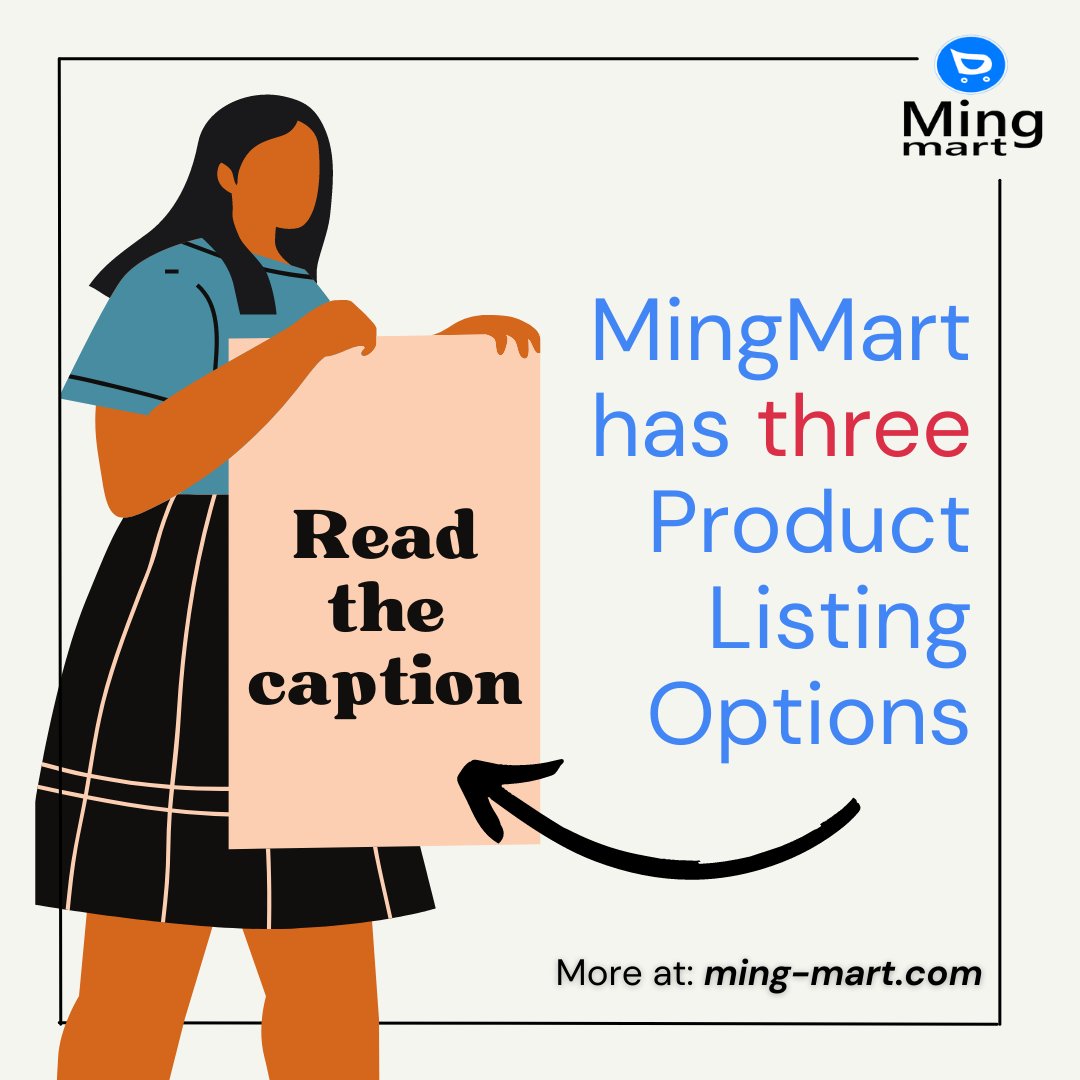 MingMartUk's tweet photo. #MingMart offers several product listing options in the seller dashboard such as:
1. Seller product listing
2. Smart Listing
3. Third-party platform Listing
The steps to perform the listing are as follows here: https://t.co/uzhtkdEJKI
Follow @MingMartUk for more! https://t.co/kIXoJM7tkA