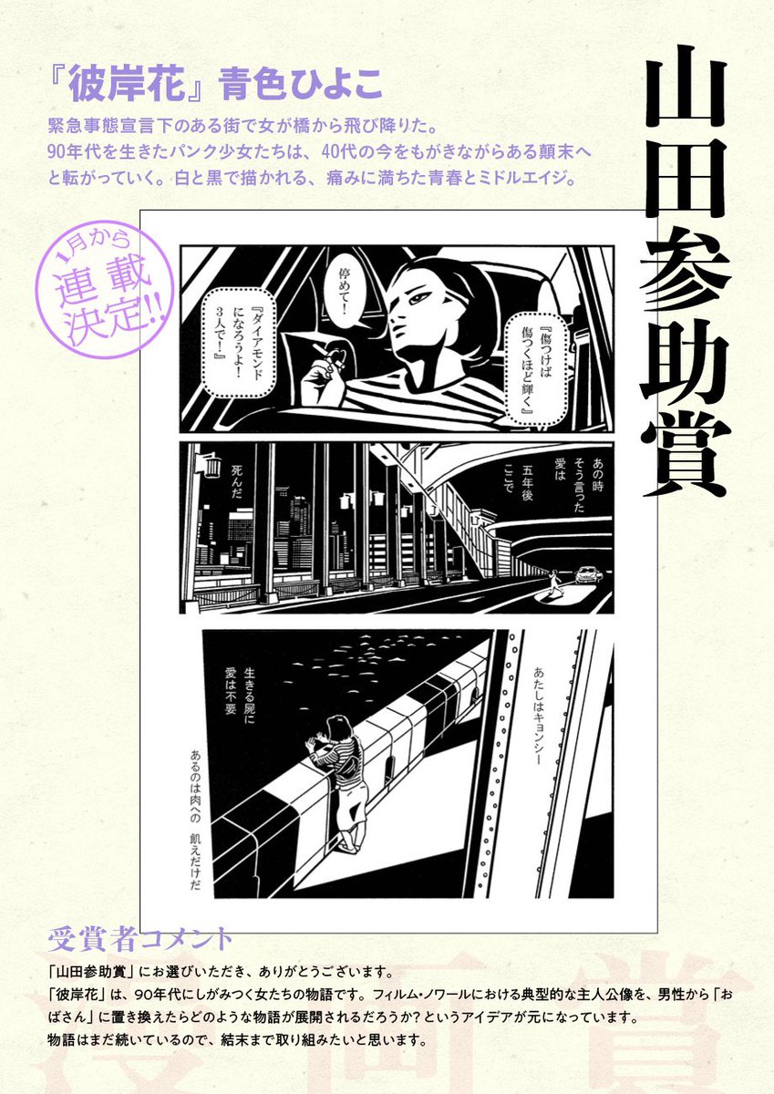 こちらからトーチ漫画賞での審査評も読めます。
本編を読んだ方はぜひこちらも。大きく意見の割れた審査でしたがその分熱烈な評価も。(↓一部抜粋)

https://t.co/gtvmFM5Wth 