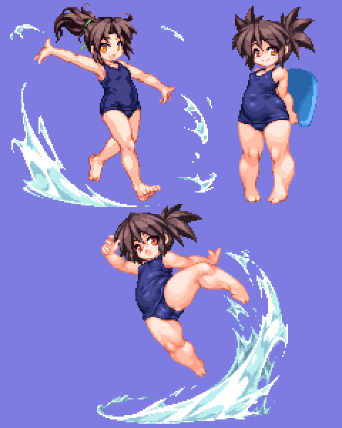 「ponytail school swimsuit」 illustration images(Latest)