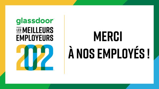 Nous avons le plaisir d'être nommés parmi les 25 Meilleurs Employeurs Glassdoor 2022 à la 9ème position de leur classement. Merci à nos incroyables employés qui continuent de nous inspirer et de nous faire grandir ! #GlassdoorBPTW #MeilleursEmployeurs bit.ly/3nzoOjS
