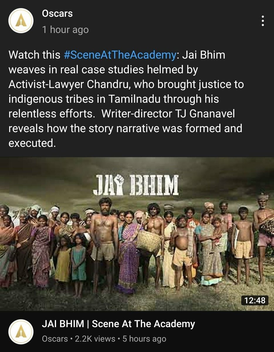 SaneshB2's tweet photo. Thank you @Suriya_offl sir for making all of us proud! Jai Bhim is hands down one of the best films in recent times. And #TGGnanavel sir, take a bow! 🙏🏼🙏🏼🙏🏼 
#SceneAtTheAcademy #jaibhim 💪 https://t.co/afKA2YRD4T