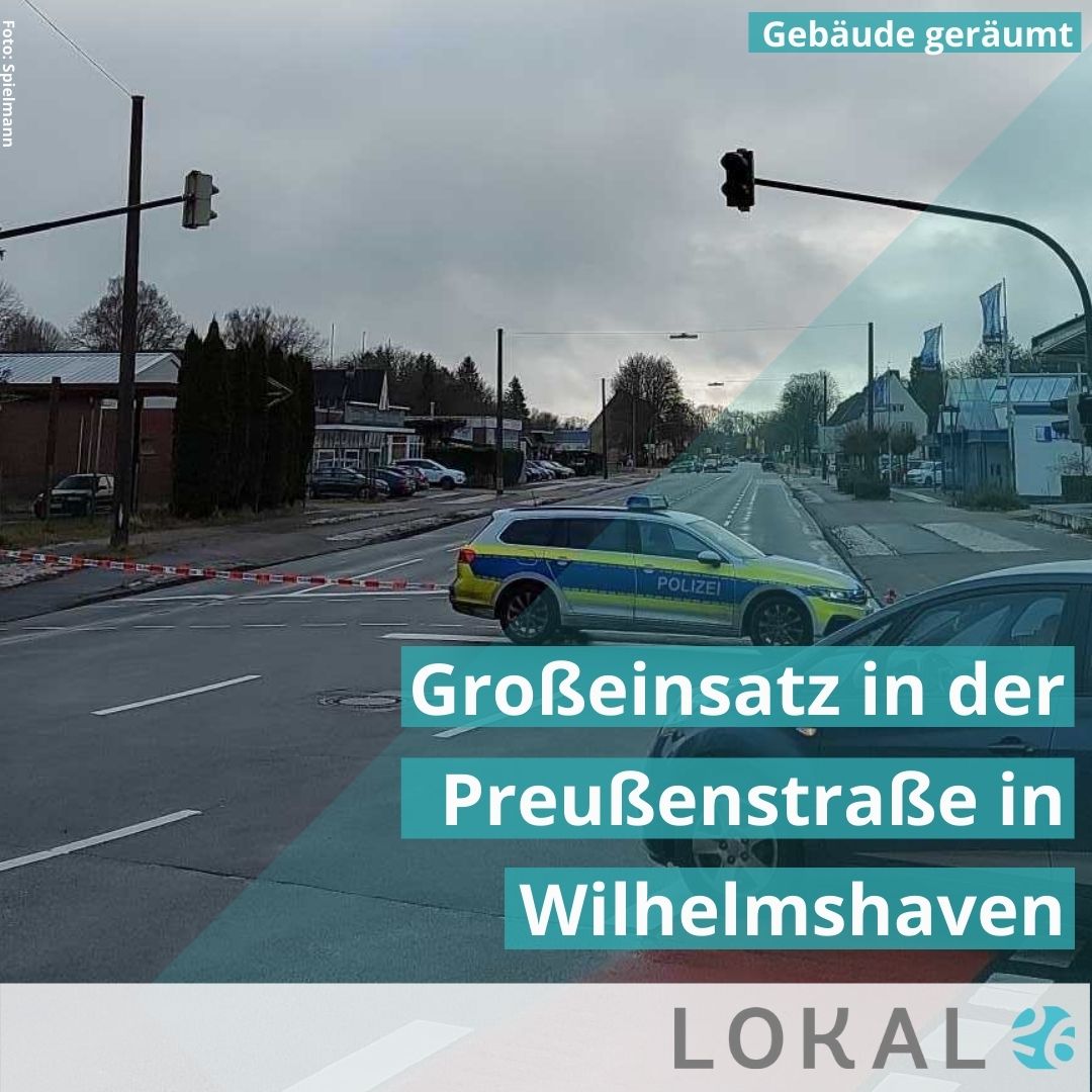 In der #Preußenstraße in #Wilhelmshaven-#Fedderwardergroden läuft derzeit ein größerer #Polizeieinsatz. Ein Gebäude wurde evakuiert.
Verkehrsteilnehmer werden gebeten, den Bereich zu umfahren.

Weitere Infos auf...