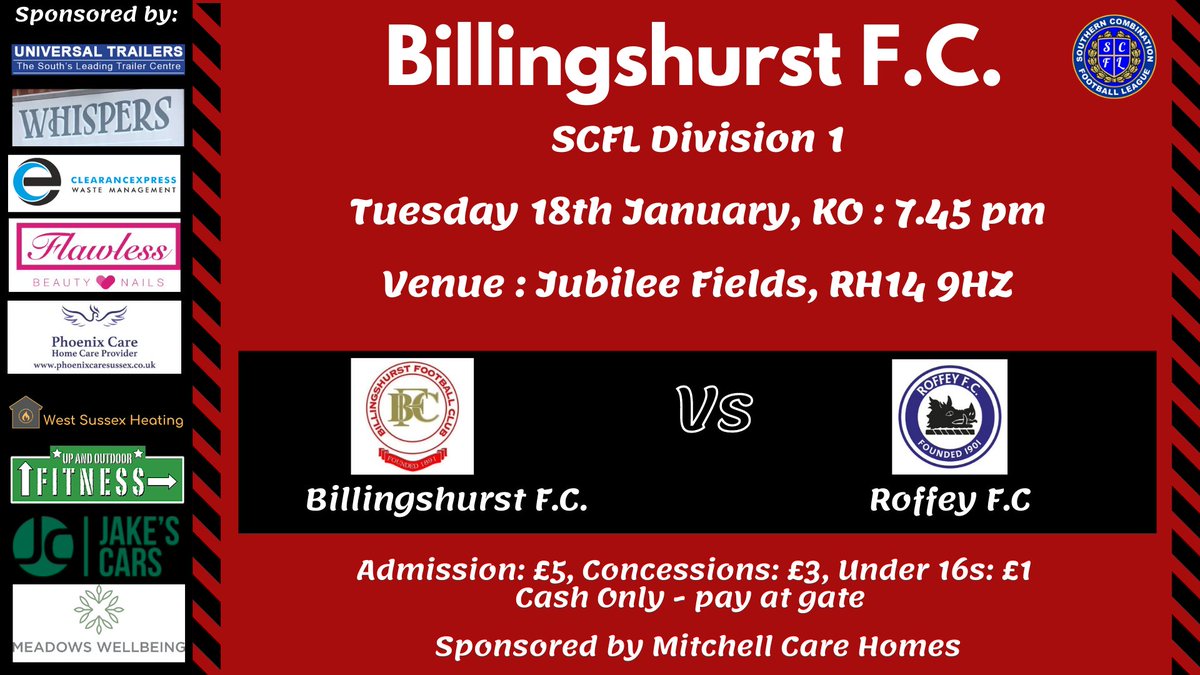 BillingshurstPC's tweet photo. Match this evening at #JubileeFields #Billingshurst for our local @Billingshurstfc   Kick Off: 7.45pm   Please RETWEET ⚽️⚽️⚽️⚽️⚽️⚽️⚽️ https://t.co/G0gLNqVUkf
