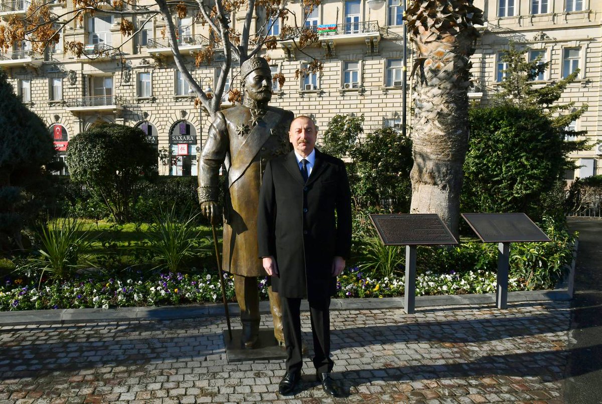isst_gov_az's tweet photo. Azərbaycan Respublikasının Prezidenti İlham Əliyev yanvarın 18-də xeyriyyəçi Hacı Zeynalabdin Tağıyevin Bakıda ucaldılan abidəsinin açılışında iştirak edib. https://t.co/bLkPW1MXgD