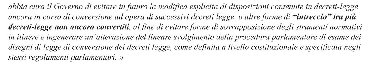 Parere del comitato per la legislazione. Quando la legge di conversione del DL 172/2021 sarà emanata, le sue norme saranno già superate dai numerosi decreti successivi (foto 1). La conclusione è chiara (foto 2).

Sarà pure il governo dei migliori, ma la regolamentazione è pessima