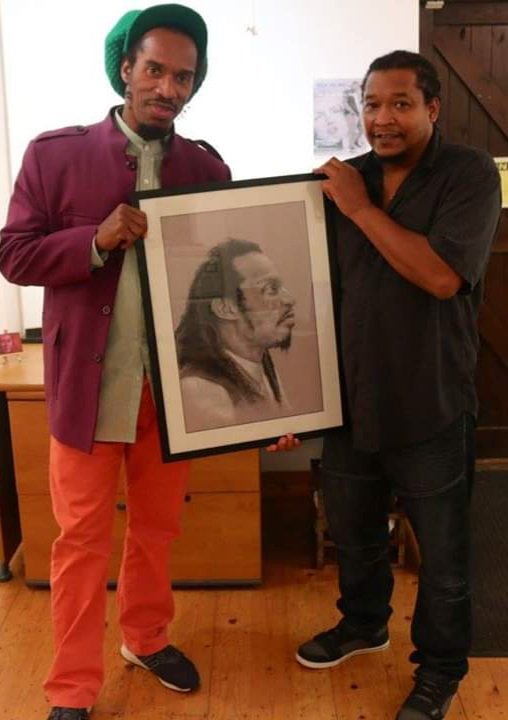 Back then, that time I did a drawing of the legendary #BenjaminZephaniah and he popped into my exhibition at the #NormanCrossGallery #portrait #drawing #Legend #poet