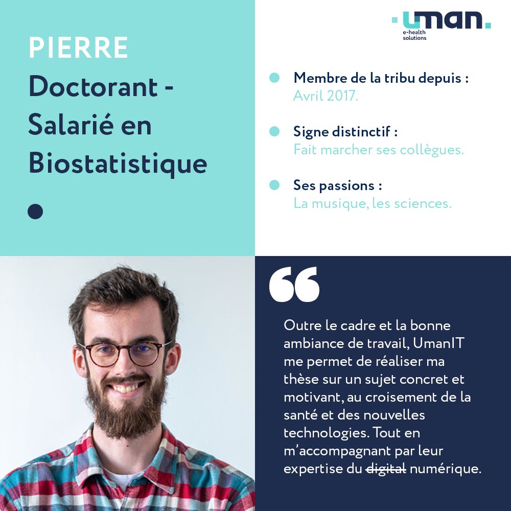 🎸 Pierre passe son temps à manipuler des graphiques aux noms farfelus. Le mystère de son activité n’a d’égal que l’ampleur de sa culture musicale, qu'il n'hésite pas à partager avec ses camarades. 😀

Pour en savoir plus sur la UmanITeam c’est par ici
👉 umanit.fr/#umaniteam