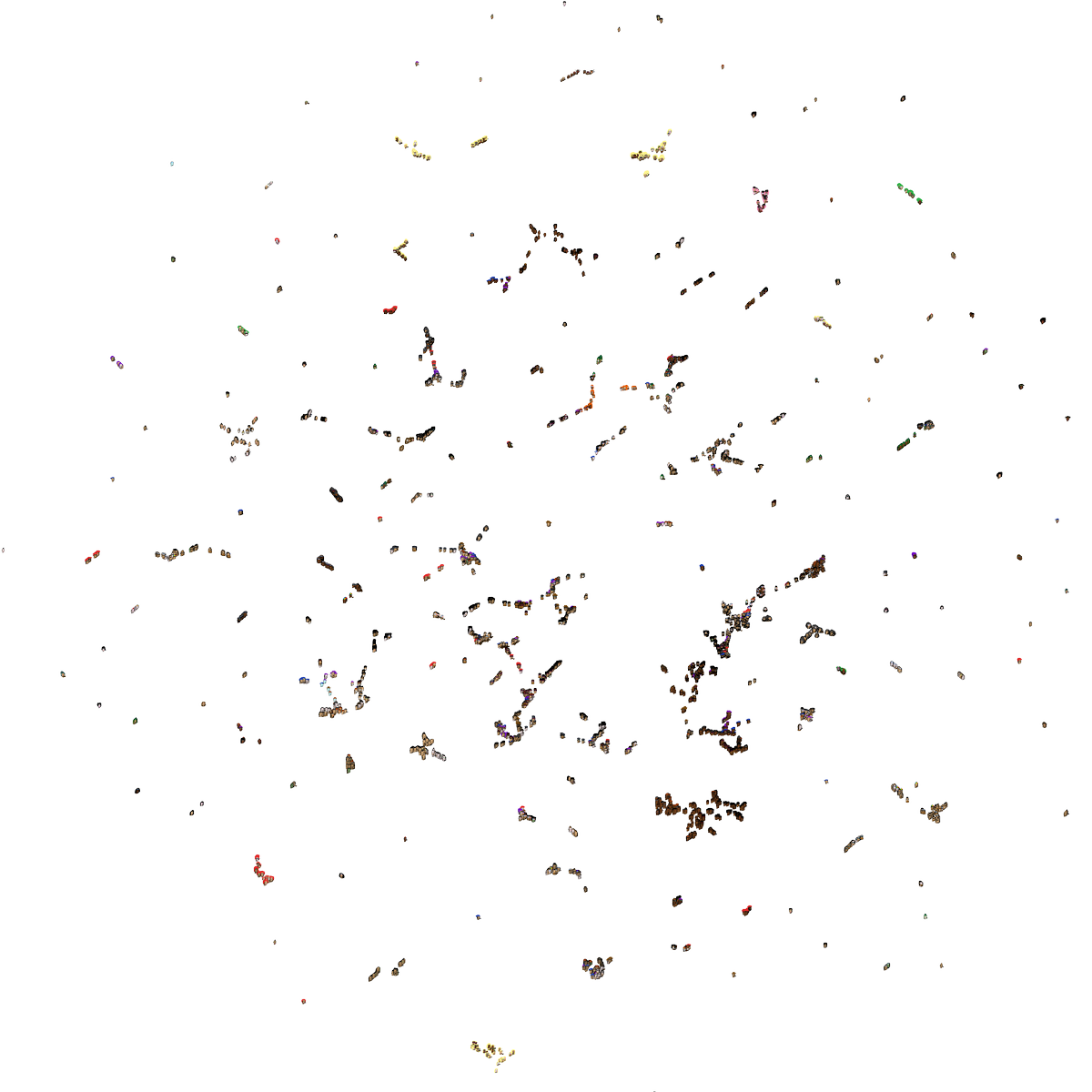 sparklewerken's tweet photo. All 10,000 CryptoPunks Hypermapped 

A UMAP plot at the maximum Twitter image resolution of 4096 pixels by 4096 pixels. https://t.co/KCFWzMnxt9