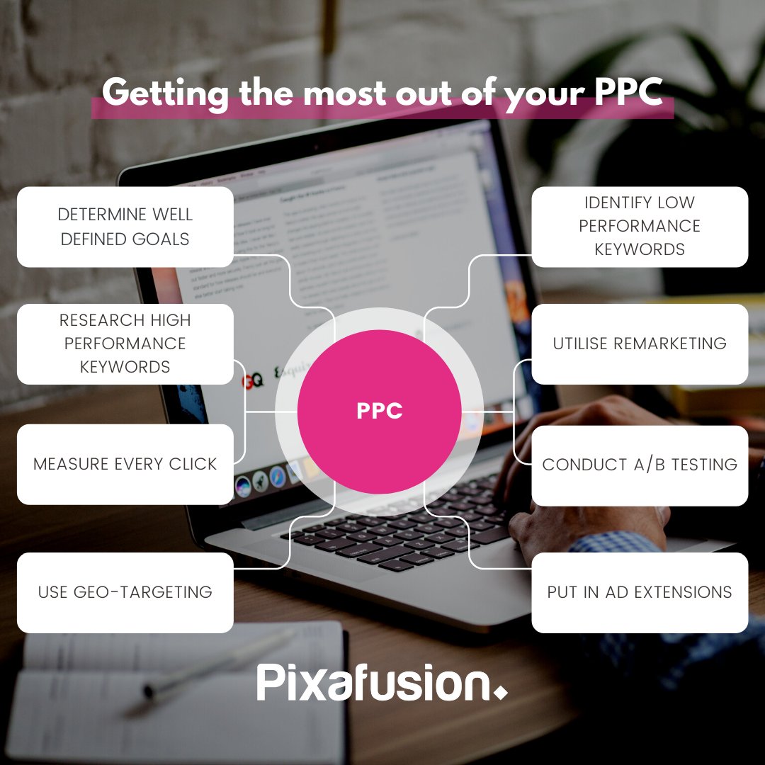 pixafusion's tweet photo. We know that pay-per-click (PPC) campaigns are one of the best ways to rank high on Google! Here are some tips to start your PPC campaign off right ✨
#pixafusion #marketing #agency #cardiff #digitalmarketing #onlinemarketing #marketingstrategy #advertising #payperclickads https://t.co/K35fVvcn2u