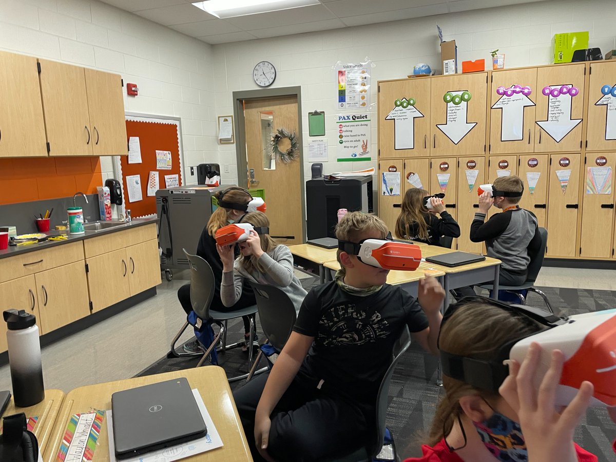 lctigertech's tweet photo. 4th graders created ecosystems in @CoSpaces_Edu last week.  Students created a 360 space to show important parts of their ecosystem then shared with peers through the VR Goggles. Love that our students can use this tech to create and show what they've learned  @ClassVR #lcstem https://t.co/90acmiy9Zi