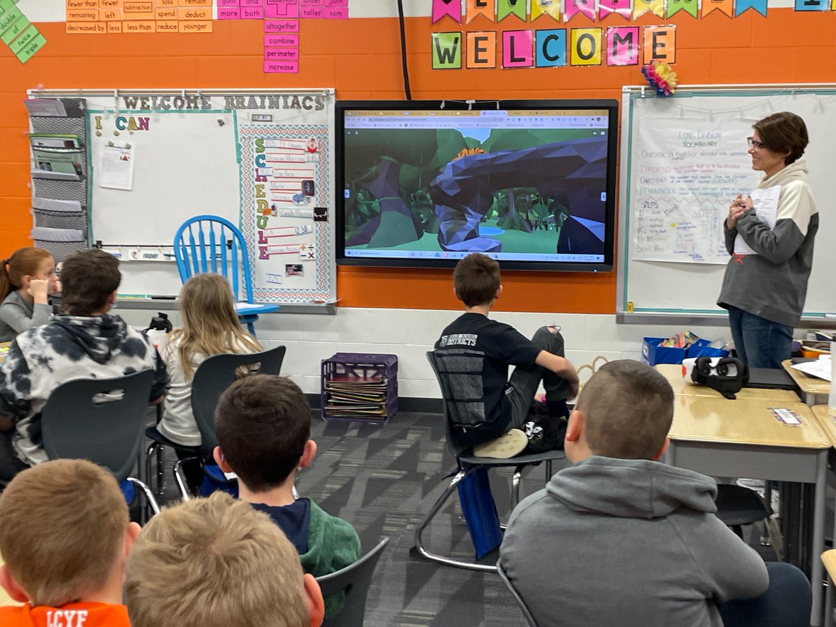 lctigertech's tweet photo. 4th graders created ecosystems in @CoSpaces_Edu last week.  Students created a 360 space to show important parts of their ecosystem then shared with peers through the VR Goggles. Love that our students can use this tech to create and show what they've learned  @ClassVR #lcstem https://t.co/90acmiy9Zi