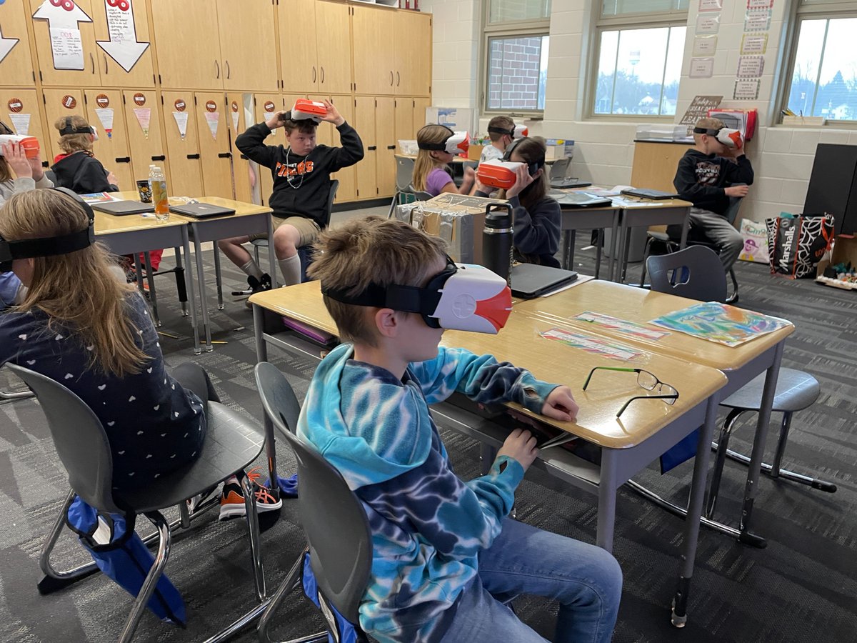 lctigertech's tweet photo. 4th graders created ecosystems in @CoSpaces_Edu last week.  Students created a 360 space to show important parts of their ecosystem then shared with peers through the VR Goggles. Love that our students can use this tech to create and show what they've learned  @ClassVR #lcstem https://t.co/90acmiy9Zi