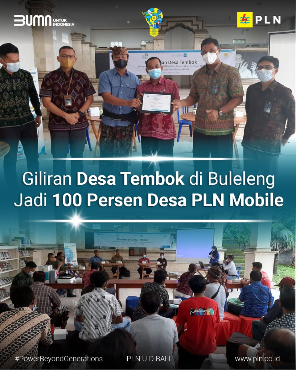 plnuidbali's tweet photo. Hai, Semeton Electrizen

Kali ini giliran Desa Tembok, Tejakula, Buleleng yang sudah sukses menjadi desa 100 persen PLN Mobile. Terdapat 1.461 pelanggan telang menikmati layanan kelistrikan melalui aplikasi #PLNMobile. 

#SemuaMakinMudah
#PLNUIDBal
#PowerBeyondGenerations https://t.co/ijTJO8oWLY
