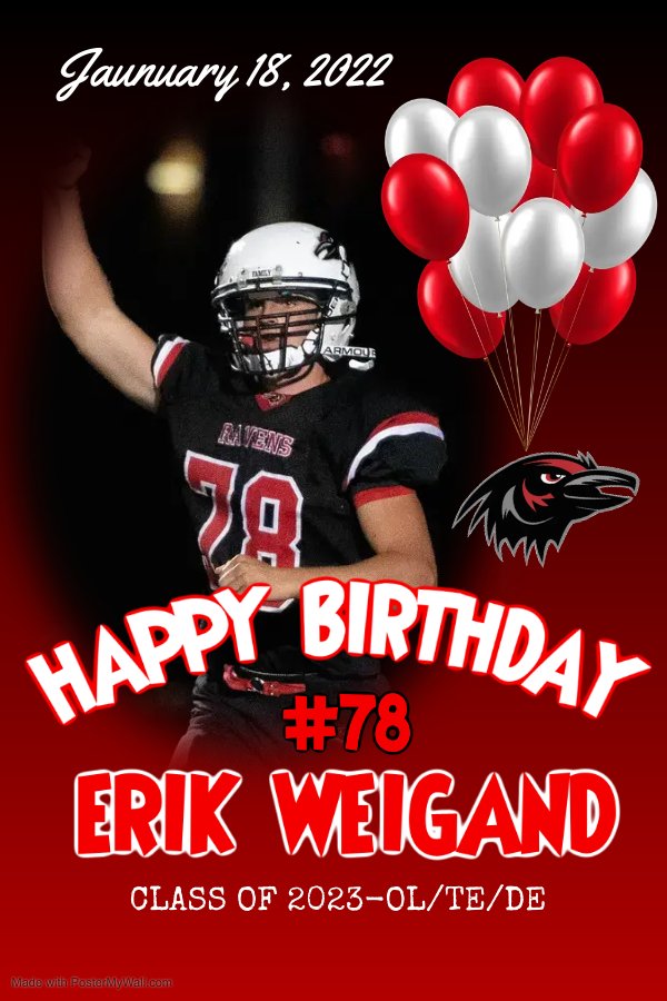 Today is another absolutely GLORIOUS day! Happy Birthday to the big man on the line of scrimmage, Class of '23, Erik Weigand! Mr. Selfless! Enjoy your day! <a href="/weigand_erik/">Erik Weigand</a> <a href="/RvilleProud/">RvilleProud</a> @RvilleAD <a href="/Coach_Bsnell/">Coach Snell</a> <a href="/CapNJ14/">CAP</a>