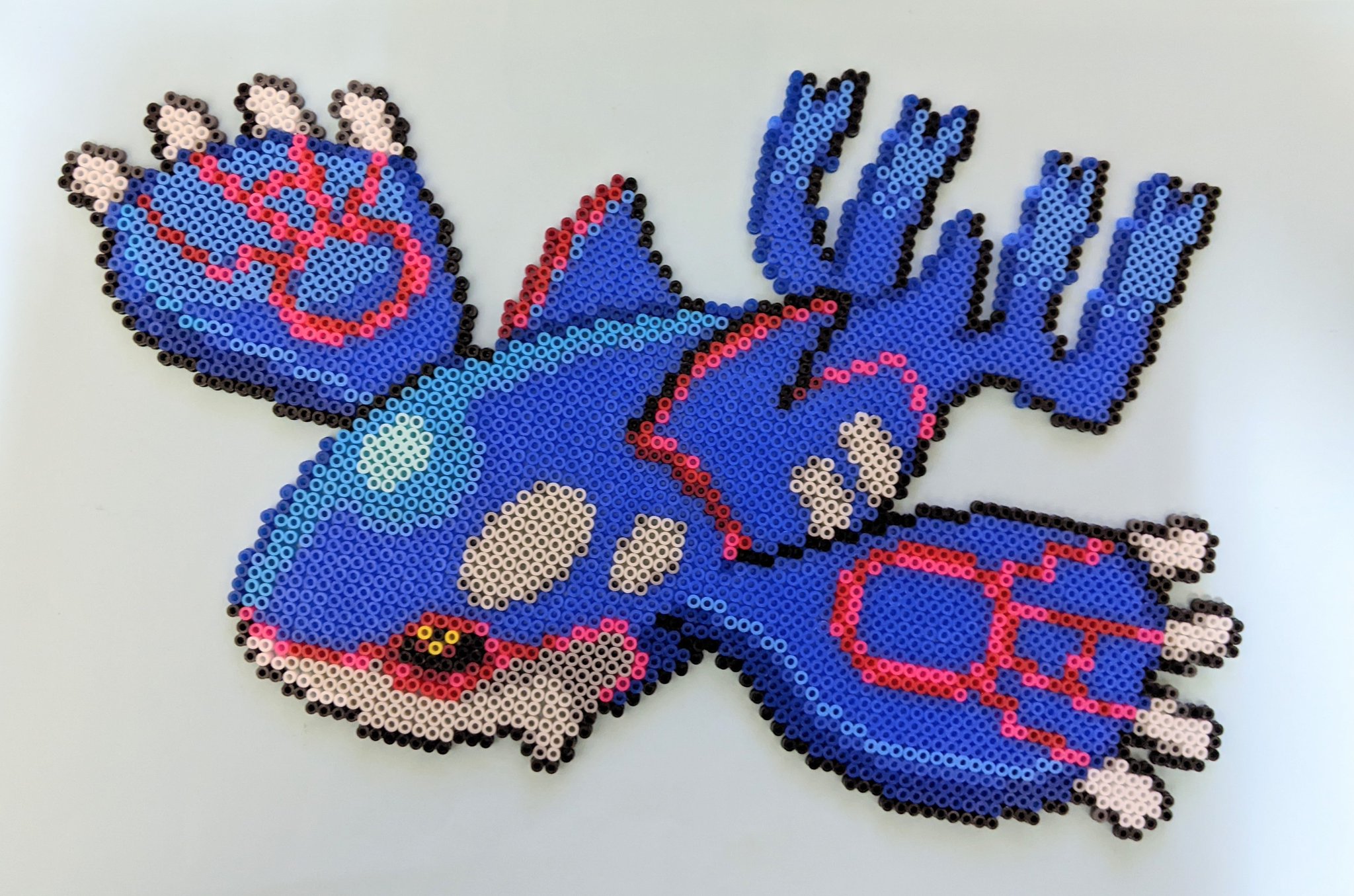 ポケモンコロビーズ　カイオーガ ポケモン】カイオーガの作り方【アイロンビーズ簡単図案】 | な
