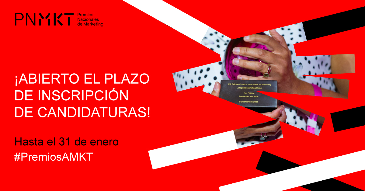 AMKT_es's tweet photo. Los #PremiosAMKT distinguen cada año aquellas estrategias de #marketing que sobresalen por su innovación, por la obtención de resultados tangibles y, en definitiva, por su buen marketing. 🏆

¡Presenta tu candidatura a la XIV edición aquí! 👉 https://t.co/JY7rAhJFOW https://t.co/5icXDC6zCL