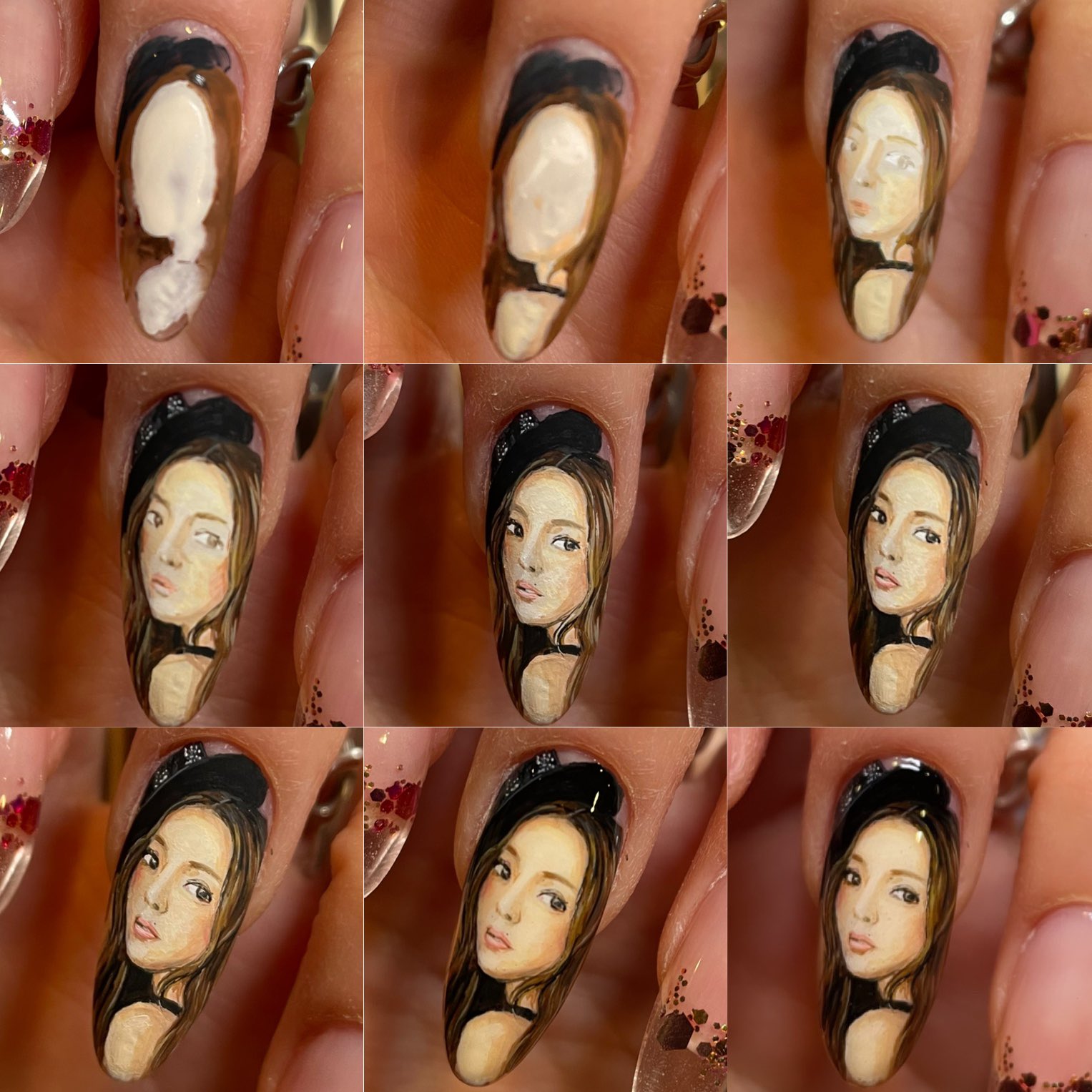 Misato Livestyle14 Namieamuro アクリル絵の具模写ネイル 似顔絵 イラスト 安室奈美恵 痛ネイル 模写 Nailart T Co 48ctpwekzx Twitter