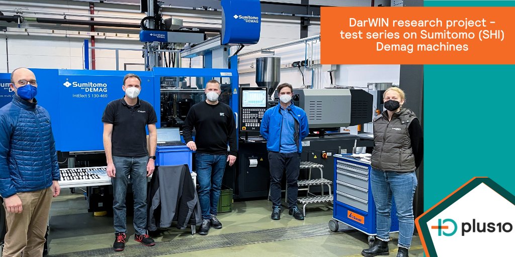 pluszehn's tweet photo. 👉 Together with the SKZ Kunststoff-Zentrum we have been conducting application-oriented research as part of the DarWIN #project on new #AI-based #optimization tools for injection molding machines. Last week, we were at Sumitomo (SHI) Demag to carry out a final series of #tests. https://t.co/YLmb1CFcHM
