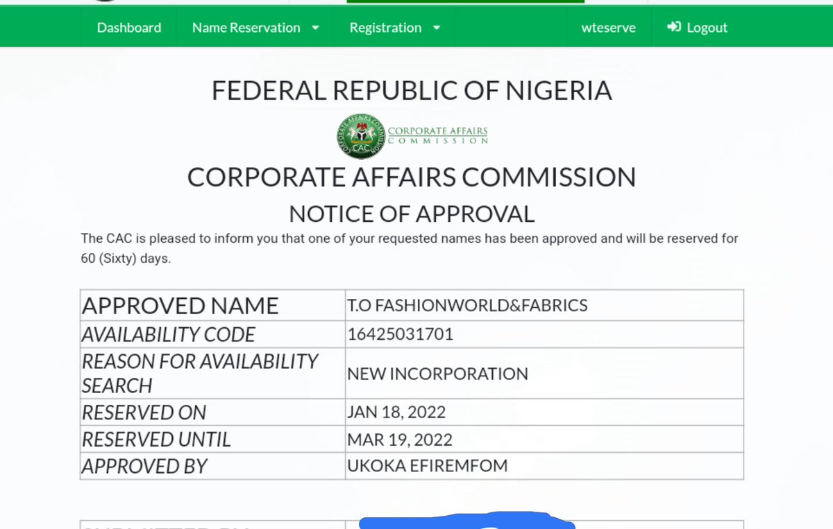 CacLegal's tweet photo. Status update. T.O FASHIONWORLD &amp; FABRICS approved by the Corporate Affairs Commission. Registration commences.. contact us for your own registration today. https://t.co/8RfcCjQR6w