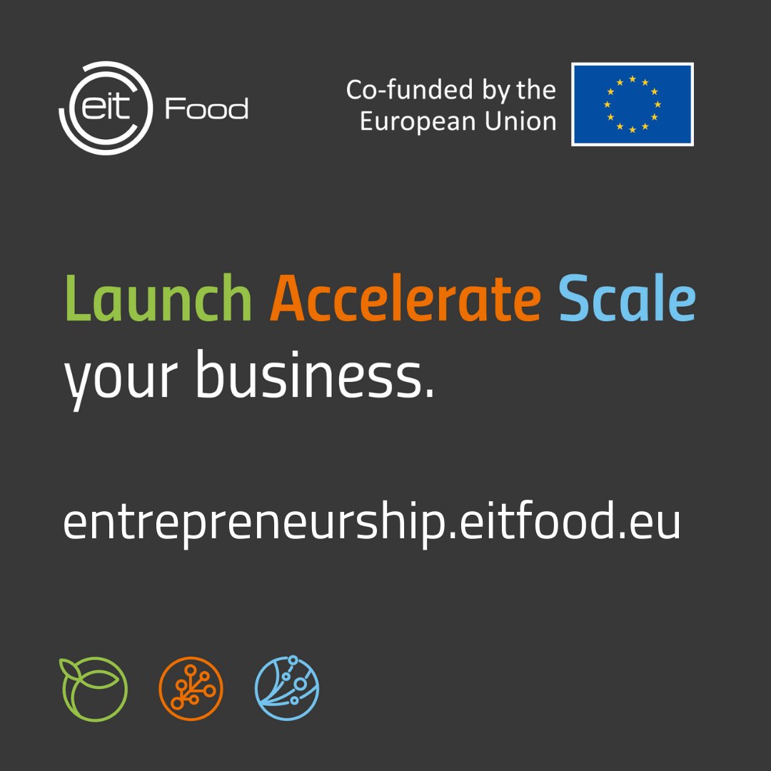 <a href="/EITFood/">EIT Food</a> Entrepreneurship programmes are open for applications! Our #SeedbedIncubator, #FoodAcceleratorNetwork and #RisingFoodStars programmes can unlock incredible value for your business📈 

We will explore each project in more detail later this week!

eitfood.eu/Entrepreneursh…