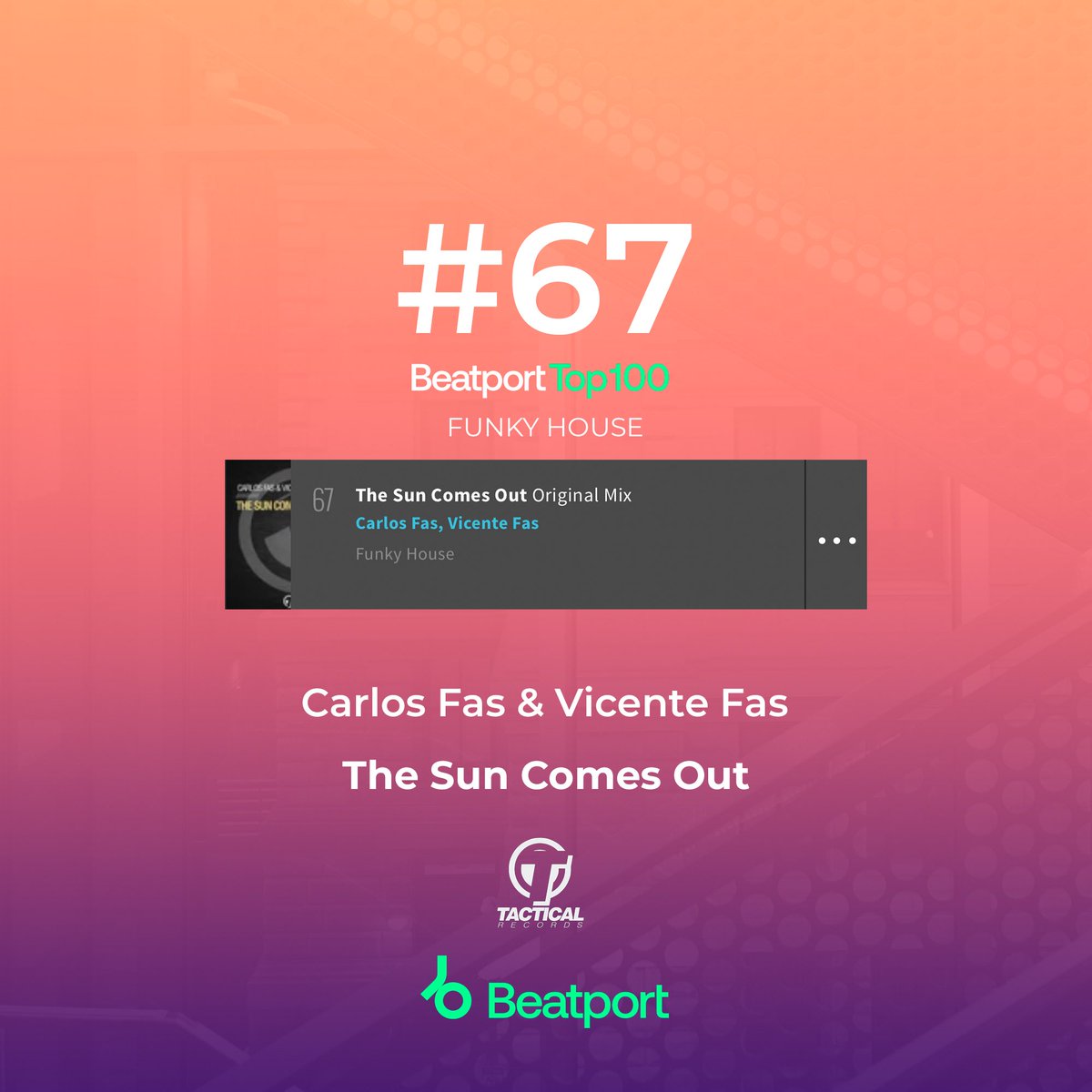 Let’s go! Climbing to #67 in the Funky House category <a href="/beatport/">Beatport</a> 

W/ <a href="/CarlosFasDj/">Carlos Fas</a> <a href="/Tactical_Rec/">Tactical Records</a>
