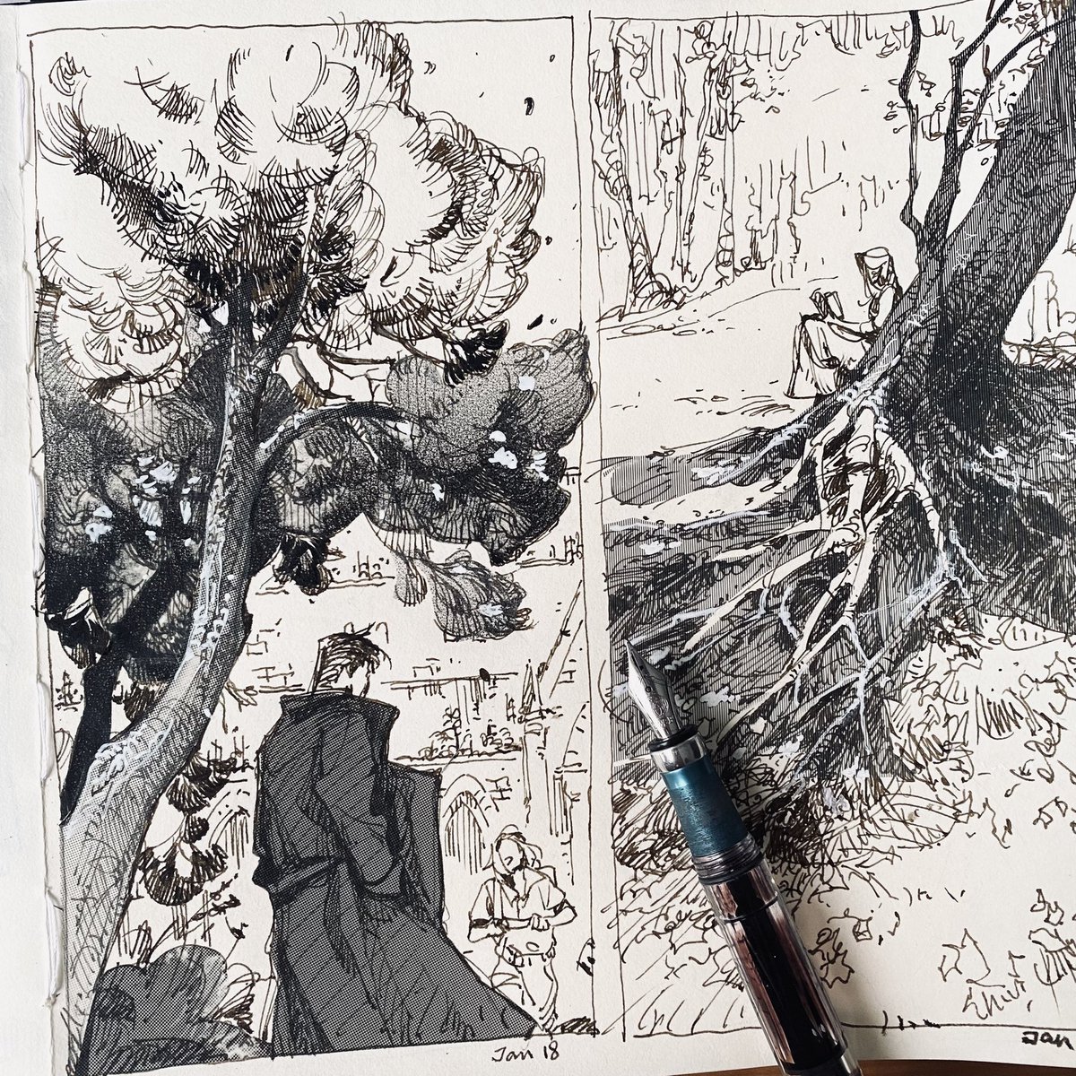 Coffee time ink/ day 5 🖋☕️
I was in the mood to draw some trees 🌿 