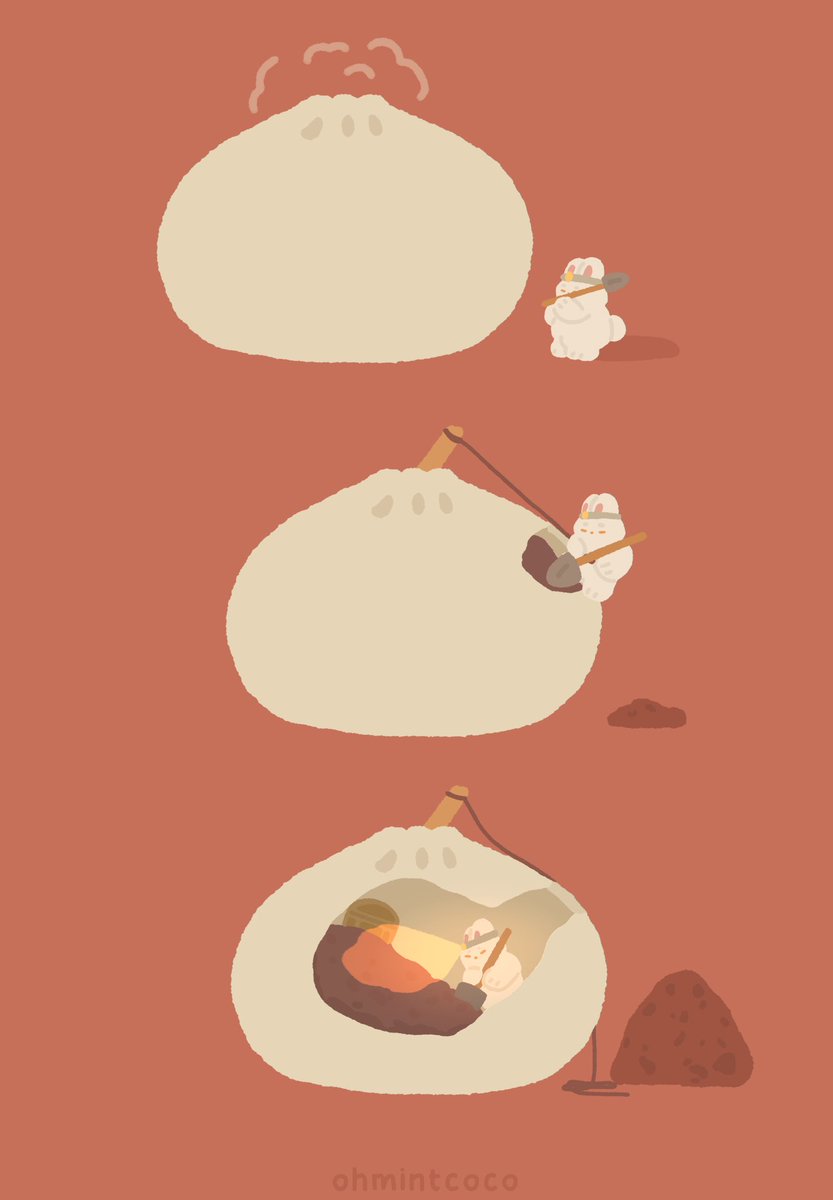 ohmintcoco's tweet photo. just some random food art🥟🍚🍳🍞 https://t.co/5MkmUsuArD
