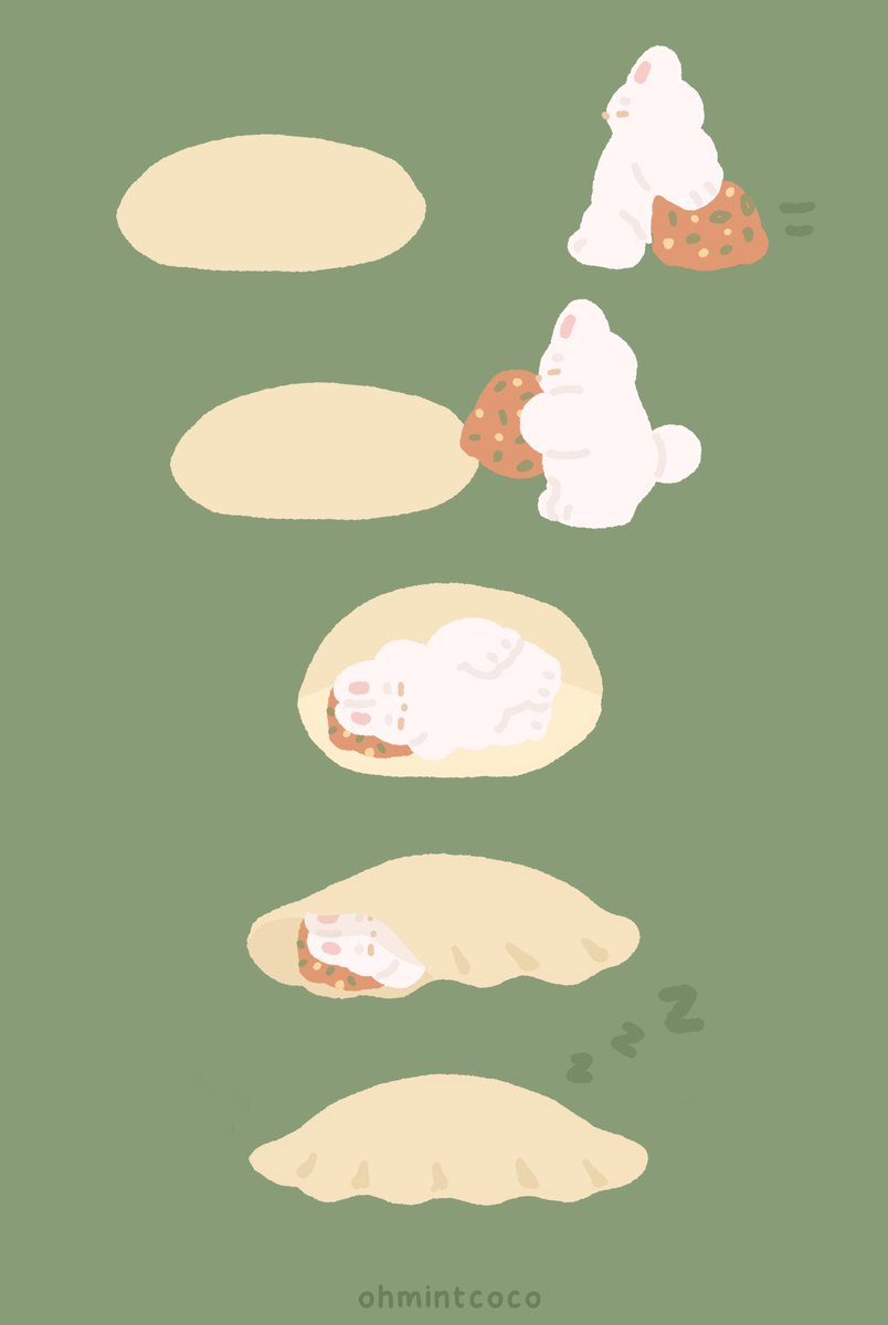 ohmintcoco's tweet photo. just some random food art🥟🍚🍳🍞 https://t.co/5MkmUsuArD