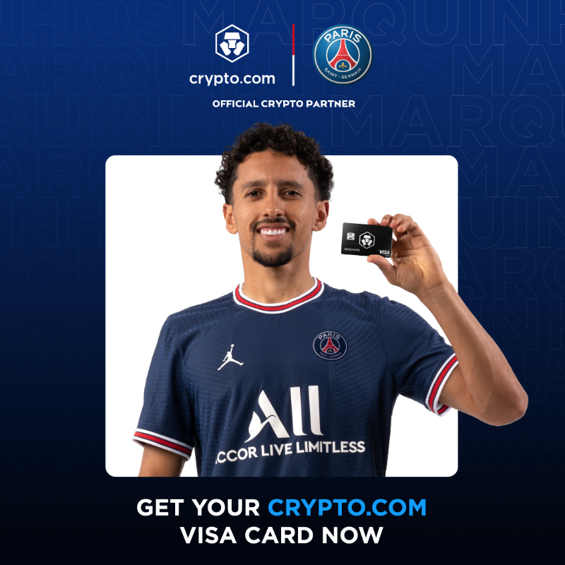 cryptocom's tweet photo. ⭐ Paris Saint-Germain's First Official Cryptocurrency Platform Partner.
🚀 Official crypto partner! 
💰 Get up to 8% back on your spending!
📱 Get your  https://t.co/0EHhMEL1QU  visa card now!