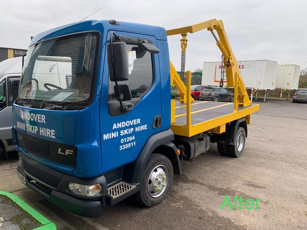RussellsRefini1's tweet image. Russells Refinishing completed a full refurbishment on this Andover Patio Centre DAF Skip Lorry. Body shot blasted &amp;amp; welded. New wooden floor fitted, Body painted in APC yellow &amp;amp; Cab in APC blue. One very smart looking waste collector.
russellsrefinishing.co.uk
📱07881 822620