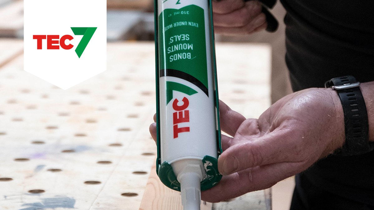 Tec7Sealant's tweet photo. Bonds, Mounts, Seals… Even. Under. Water. We’re very proud of the product that started it all. If you’ve never used it, get on it. The go-to for bonding, mounting and sealing all common building materials, with no wait time for damp or wet surfaces https://t.co/z66KTJOKqD
#tec7 https://t.co/hmQDTx9sGE
