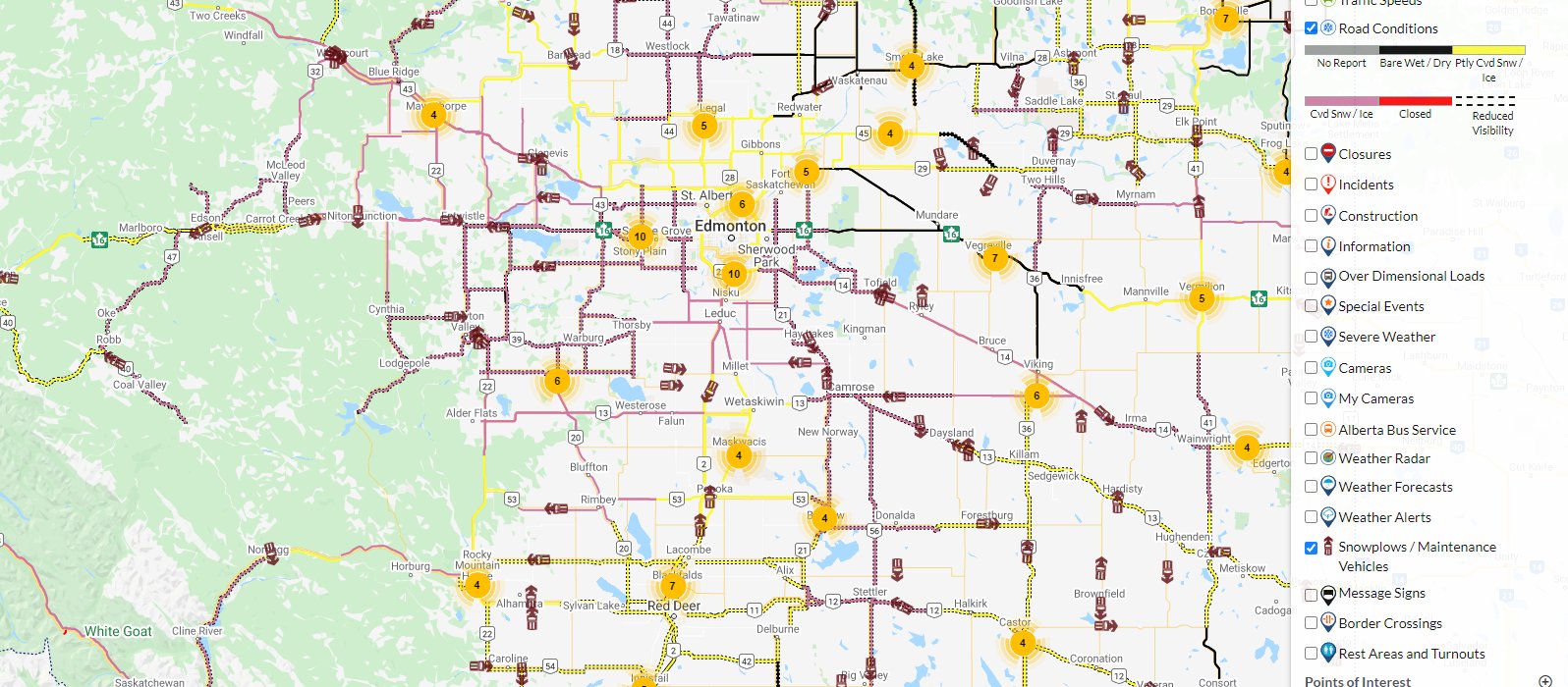 511 Alberta on Twitter "Variety of road conditions for the Edmonton