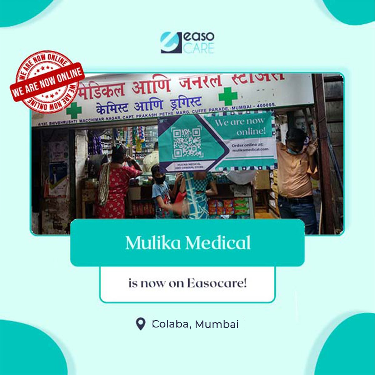 easocare's tweet photo. 🚀 Mulika Medical is now online!

Powered by Easocare, Mulika Medical is now ready to accept orders online in and around Colaba, Mumbai 📍

🔗 Store Link: https://t.co/TSUrZd0qFR https://t.co/WBrWTGgSmX