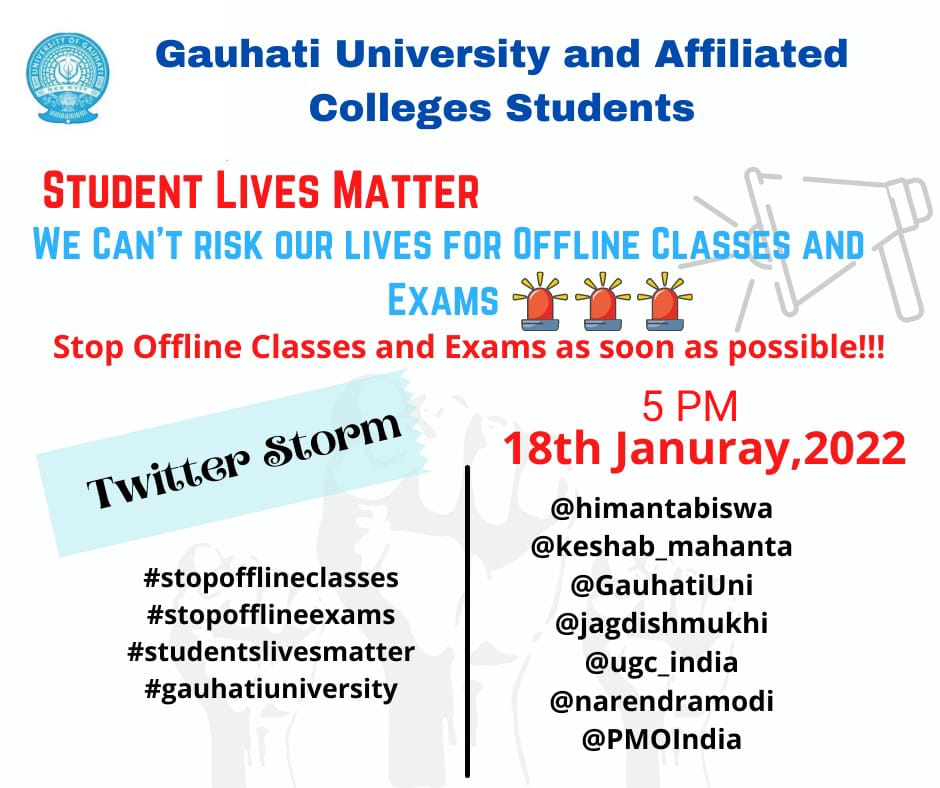RubulAmin16's tweet photo. @himantabiswa @keshab_mahanta 
@GauhatiUni 
@jagdishmukhi 
@ugc_india 
@narendramodi 
@PMOIndia 

#stopofflineclasses
#stopofflineexxams
#StudentsLivesMatter 
#gauhatiuniversity https://t.co/dIjoyB61Oi https://t.co/v5tlARi5pS https://t.co/U414L6suKt https://t.co/5YeMRIODGK