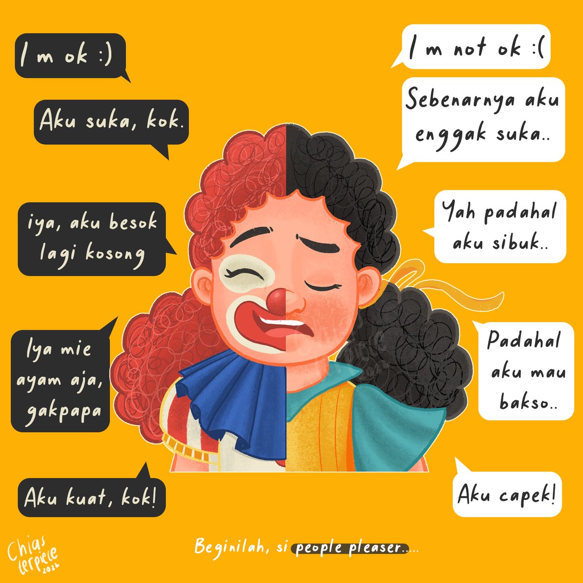 chiasterpiece's tweet photo. Heyy people pleaser, come on.. yuk bisa lebih care sama diri kamu ❤️ https://t.co/ONzMwjkUDe