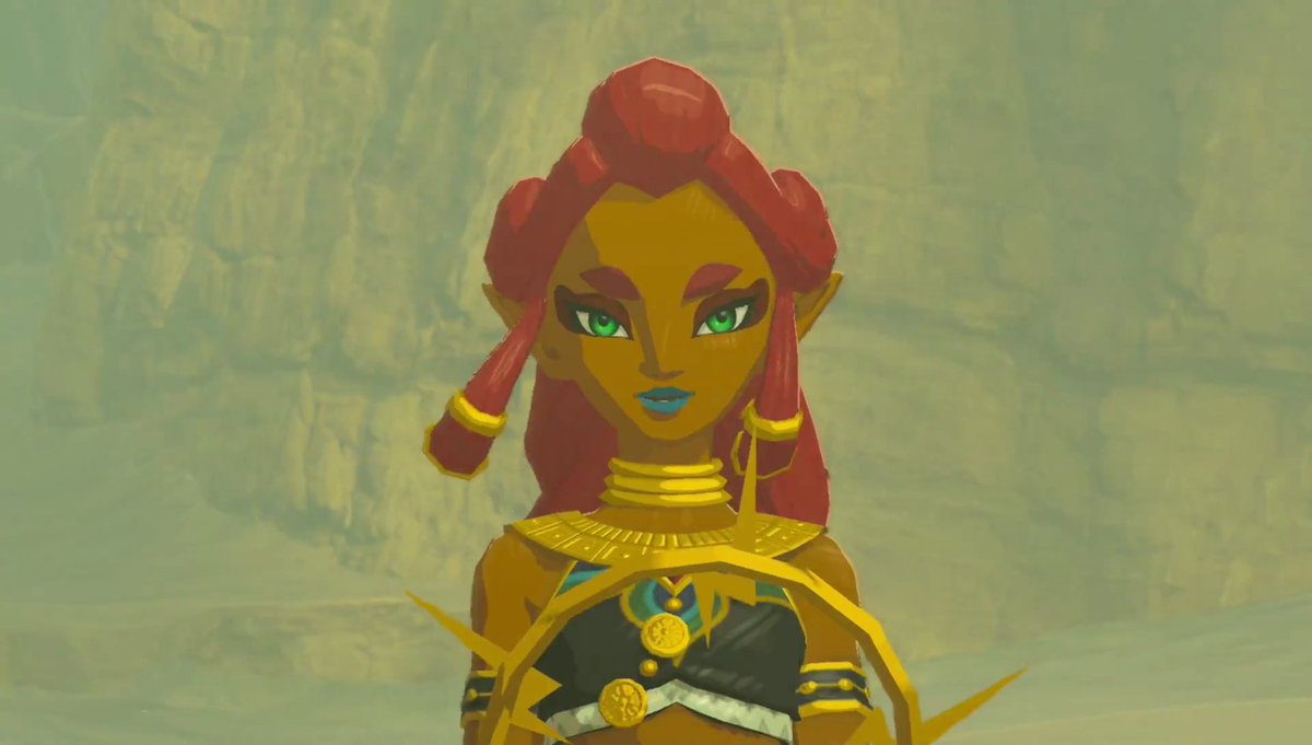 "Has Ganon run amok again? Or have you been keeping Hyrule in safe hands? Surely the Princess has been faring well."

Riju said as she stared at Link with a smiling expression.