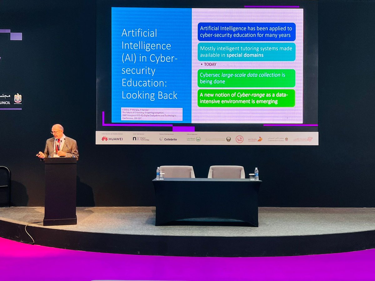 IntersecExpo's tweet image. Live from &quot;Research Driven Education in Cybersecurity&quot; as part of #CyberSecurityLab at #Intersecexpo with the speaker Dr. Ernesto Damiani, Khalifa University Center for Cyber Physical Systems (C2PS) &amp;amp; Professor, Electrical Engineering and Computer Science, Khalifa University
