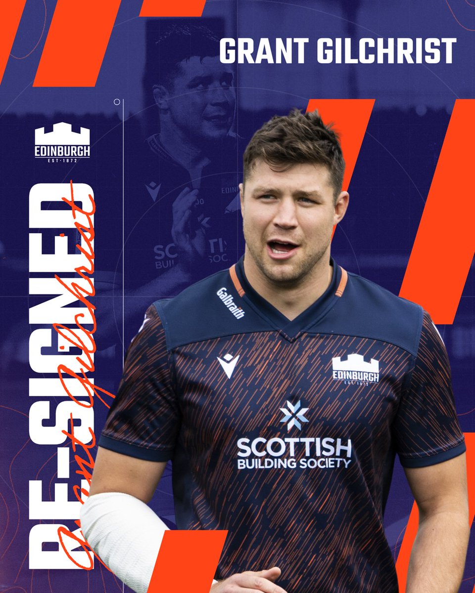 EdinburghRugby's tweet photo. ✍️ Centurion and captain @GrantGilchrist pens a new long-term deal that will see the lock enter his 13th season in the Scottish capital!

💙 if you're 𝗱𝗲𝗹𝗶𝗴𝗵𝘁𝗲𝗱 to see Gilco stay! https://t.co/CHzRqX3BhS