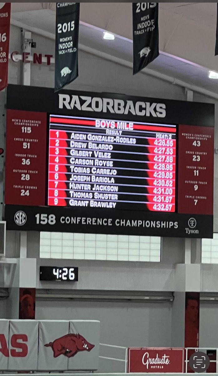 Had a great time at the Arkansas Indoor Meet this past weekend.  First mile race of the season and posted a PR and new RHS record!  Ready for the outdoor season!